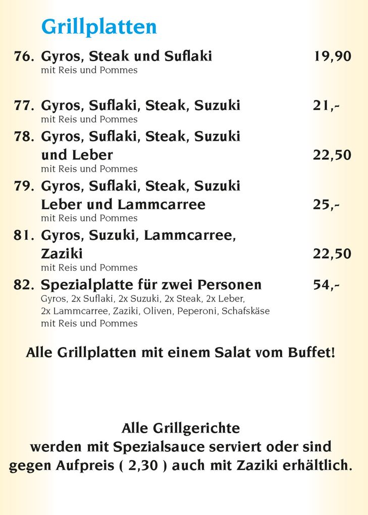 Klicken Sie sich durch unsere Speisekarte
