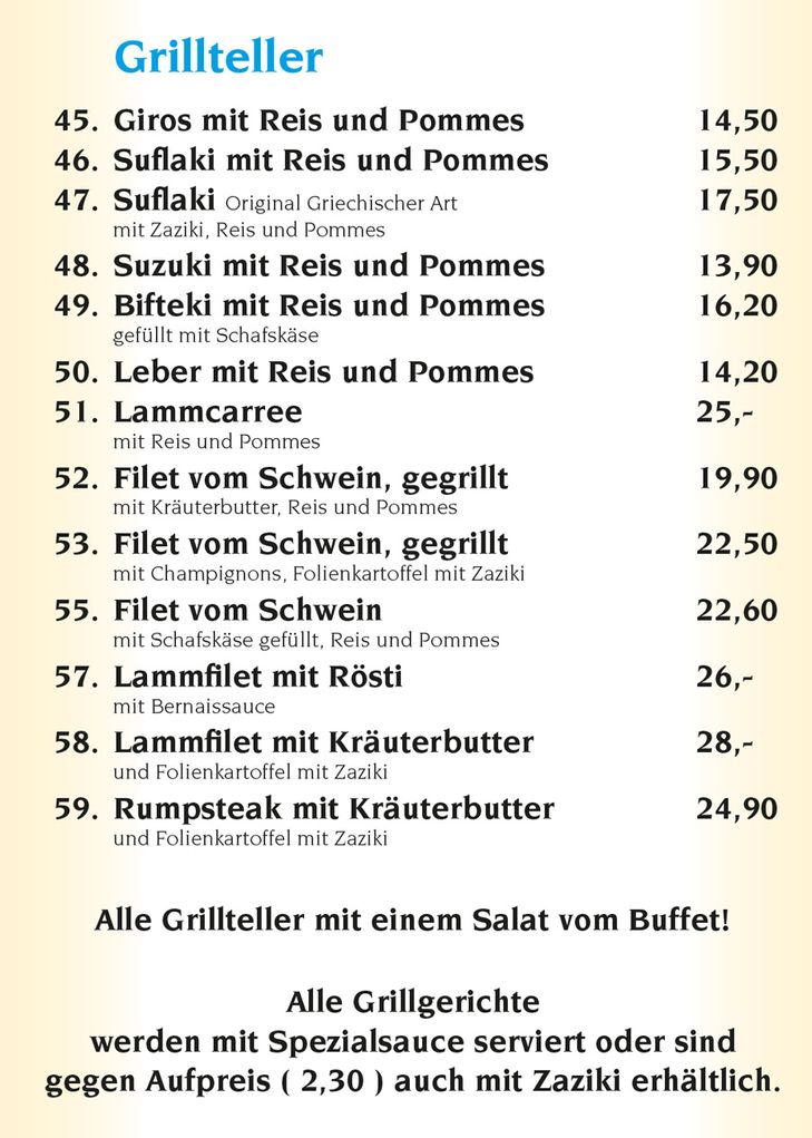 Klicken Sie sich durch unsere Speisekarte