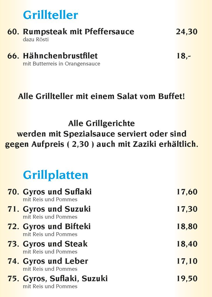 Klicken Sie sich durch unsere Speisekarte