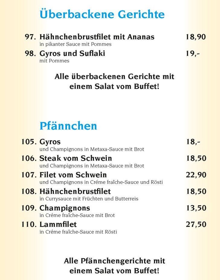 Klicken Sie sich durch unsere Speisekarte