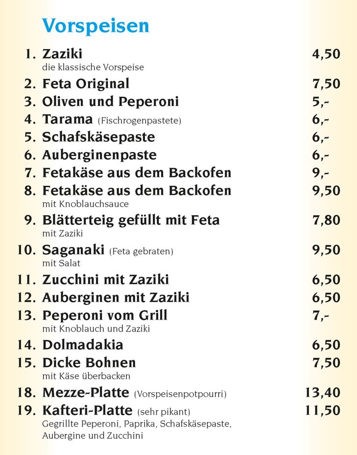 Klicken Sie sich durch unsere Speisekarte